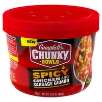 Campbell's Chunky Spicy Chicken and Sausage Gumbo Soup Bowls, 15.25 oz