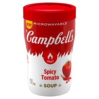 Campbell's Sipping Soup, Spicy Tomato Soup, 11.1 oz Microwavable Cup, 11.1 Ounce