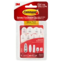 Command™ Refill Strips, White, 8 Small, 4 Medium, 4 Large/Pack, 1 Each