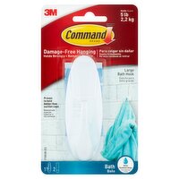 Command™ Large Designer Hooks, White, 1 Hook, 2 Strips/Pack, 1 Each