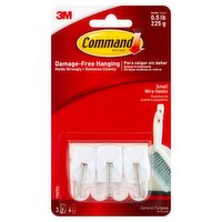 Command™ Small Wire Hooks, 3 Hooks, 4 Strips