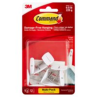 Command™ Small Wire Hooks Value Pack, White, 9 Hooks, 12 Strips/Pack