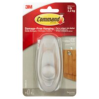 Command™ Large Timeless Hook, Brushed Nickel, 1 Hook, 2 Strips/Pack