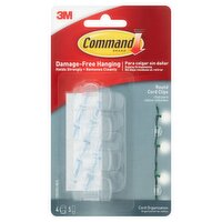 Command™ Clear Round Cord Clips; 4 Clips, 5 Strips/Pack, 4 Each