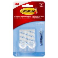 Command™ Clear Medium Crystal Hooks, 2 Hooks, 3 Strips, 2 Each