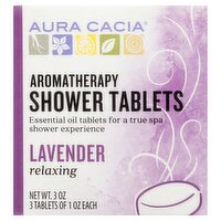 Aura Cacia Relaxing Lavender Aromatherapy Shower Tablets, 1 oz, 3 count