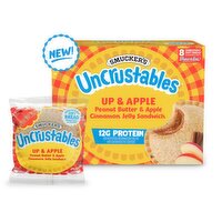 Smucker's Uncrustables Up & Apple Peanut Butter & Apple Cinnamon Jelly Sandwich, 2.8 oz, 8 count