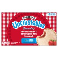 Smucker's Uncrustables Peanut Butter & Strawberry Jam Sandwich, 2 oz, 15 count
