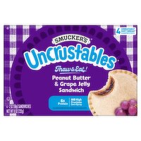 Smucker's Uncrustables Peanut Butter & Grape Jelly Sandwich, 2 oz, 4 count, 4 Each