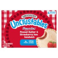 Smucker's Uncrustables Peanut Butter & Strawberry Jam Sandwich, 4 count, 2 oz, 4 Each