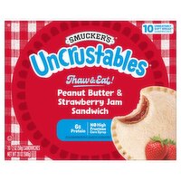 Smucker's Uncrustables Peanut Butter & Strawberry Jam Sandwich, 2 oz, 10 count