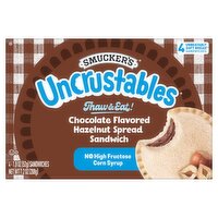 Smucker's Uncrustables Chocolate Flavored Hazelnut Spread Sandwich, 1.8 oz, 4 count, 7.2 Ounce