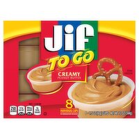 Jif To Go Creamy Peanut Butter, 1.5 oz, 8 count