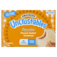 Smucker's Uncrustables Peanut Butter Sandwiches, 1.8 oz, 4 count