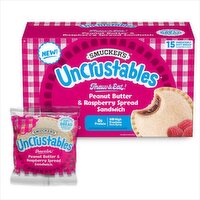 Smucker's Uncrustables Peanut Butter & Raspberry Spread Sandwich, 2 oz, 15 count
