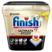 Finish Powerball Quantum Ultimate Fresh Lemon Scent Dishwasher Detergent, 38 count, 15.4 oz