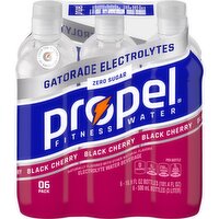 Propel Zero Sugar Electrolyte Water Beverage Black Cherry 16.9 Fl Oz, 6 Count