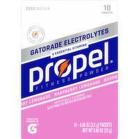 Propel Electrolyte Water Beverage Mix Raspberry Lemonade Artificially Flavored 0.08 Oz 10 Count