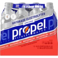 Propel Zero Sugar Electrolyte Water Beverage Watermelon 16.9 Fl Oz 12 Count