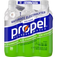 Propel Zero Sugar Electrolyte Water Beverage Kiwi Strawberry 16.9 Fl Oz, 6 Count