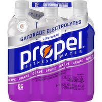 Propel Zero Sugar Electrolyte Water Beverage Grape 16.9 Fl Oz, 6 Count