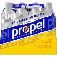 Propel Zero Sugar Electrolyte Water Beverage Lemon  16.9 Fl Oz 12 Count