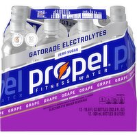 Propel Zero Sugar Electrolyte Water Beverage Grape 16.9 Fl Oz, 12 Count