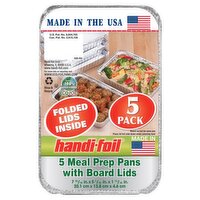 HANDI FOIL MEAL PREP PANS WITH BOARD LIDS 5CT, 1 Each