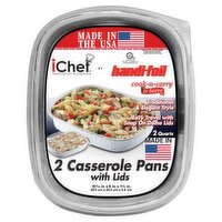 HANDI FOIL ICHEF CASSEROLE PANS WITH LIDS 2CT, 2 Each