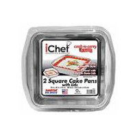 HANDI FOIL ICHEF 8" SQUARE CAKE PANS WITH LIDS 2CT