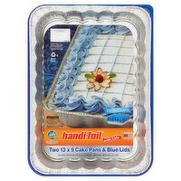 Handi-Foil Ultimates Fun Colors Cake Pans & Blue Lids, 2 count