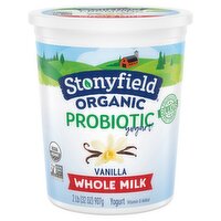 Stonyfield Organic Whole Milk Probiotic Yogurt, Vanilla, 32 oz., 32 Ounce