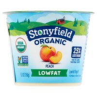 Stonyfield Organic Peach Lowfat Yogurt, 5.3 oz