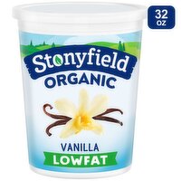 Stonyfield Organic Vanilla Lowfat Yogurt, 32 oz