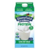 Stonyfield Organic, Organic Lowfat 1% Milk, Ultra Pasteurized Half Gallon, 64 oz