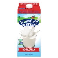 Stonyfield Organic, Organic Whole Milk, Ultra Pasteurized, 64 oz, 0.5 Gallon