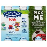 Stonyfield Organic Kids Very Berry Lowfat Yogurt, 3.1 fl oz, 6 count, 18.6 Fluid ounce