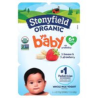 Stonyfield Organic YoBaby Whole Milk Yogurt with Probiotics Banana & Strawberry, 24 Ounce