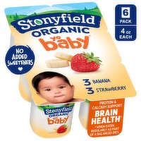 Stonyfield Organic YoBaby Banana & Strawberry Whole Milk Yogurt, 6+ months, 4 oz, 6 count