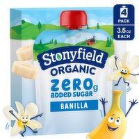 Stonyfield Organic Banilla Whole Milk Yogurt, 3.5 oz, 4 count