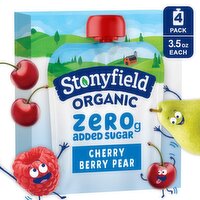 Stonyfield Organic Cherry Berry Pear Whole Milk Yogurt, 3.5 oz, 4 count