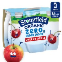 Stonyfield Organic Cherry Apple Drinkable Lowfat Yogurt, 3.1 fl oz, 6 count
