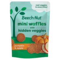 Beech-Nut Pumpkin & Apple Mini Waffles with Hidden Veggies, for First Teeth Toddler, 3.2 oz