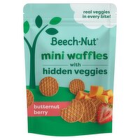 Beech-Nut Butternut Berry Mini Waffles with Hidden Veggies, for First Teeth Toddler, 3.2 oz