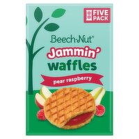 Beech-Nut Pear Raspberry Jammin' Waffles, Toddlers 12 Months+, 5 count, 2.8 oz, 2.8 Ounce