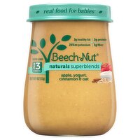 Beech-Nut Naturals Superblends Apple, Yogurt, Cinnamon & Oat Baby Food, Stage 3, 8 Months+, 4 oz , 4 Ounce