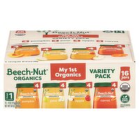 Beech-Nut Organics Baby Food Variety Pack, Stage 1, 4+ Months, 4 oz, 16 count
