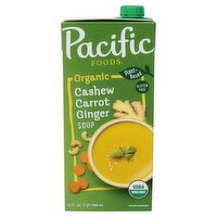 Pacific Foods Organic Cashew Carrot Ginger Soup, 32 fl oz, 1 Quart