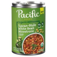 Pacific Foods Organic Tuscan-Style White Bean Minestrone Soup, 16.3 oz, 16.3 Ounce