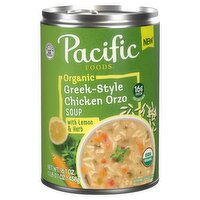Pacific Foods Organic Greek-Style Chicken Orzo Soup with Lemon & Herb, 16.1 oz